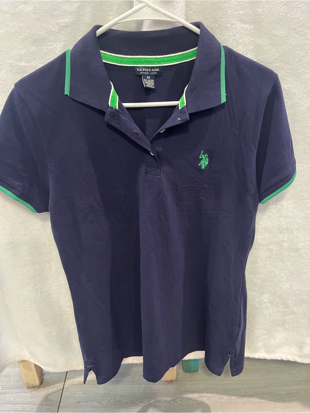 U.S. Polo Assn. Navy Polo with Green Trim